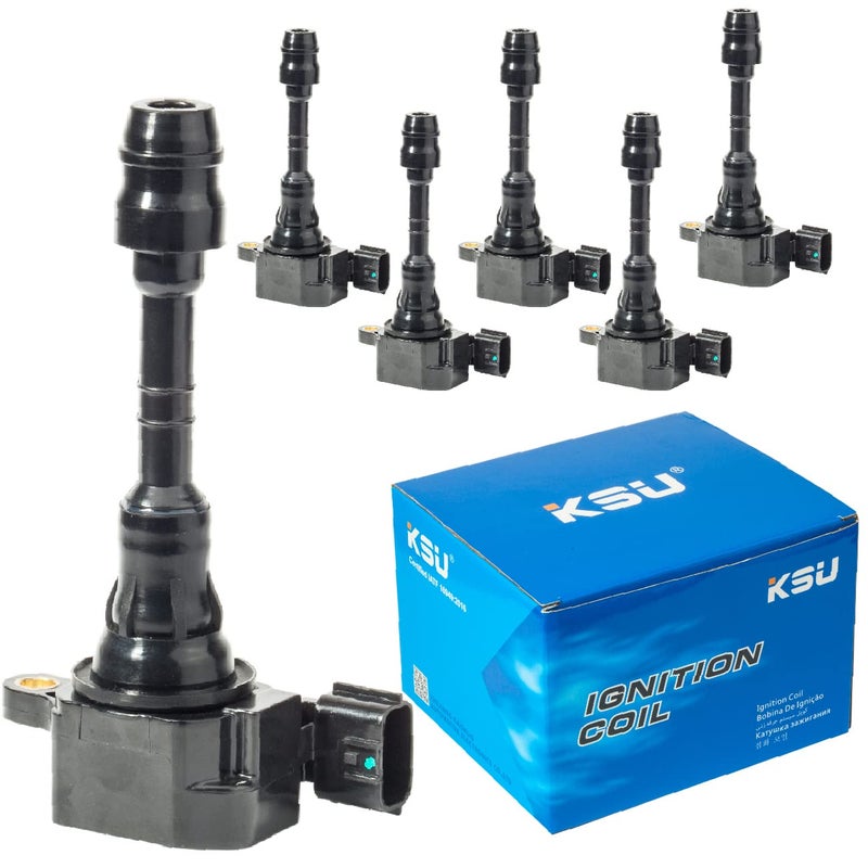 KSU Ignition coil pack for Nissian Altima Frontier Maxima Murano Pathfinder Quest Xterra NV1500 NV2500 Armada 350Z Infiniti I35 QX4 3.5L 4.0L ignition coil pack set of 6 fit for UF349 UF-349 22448-8J115 - Image 1